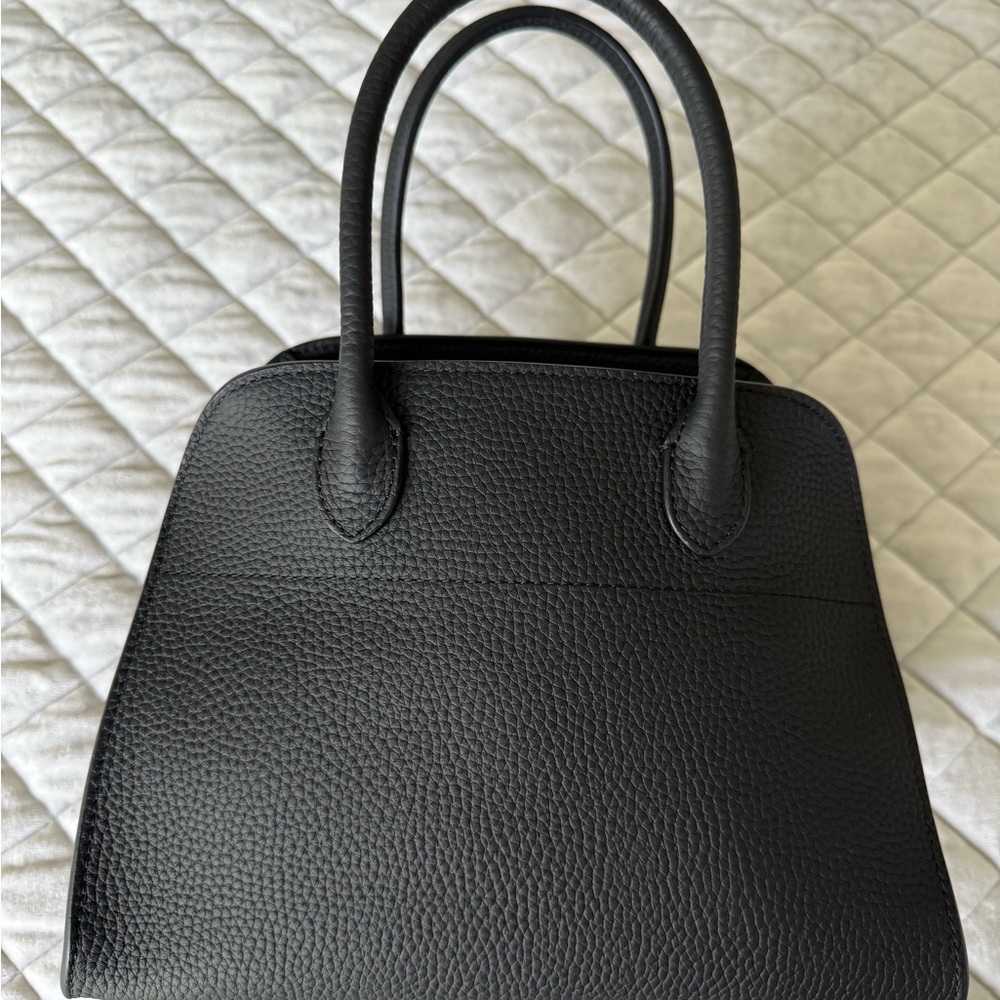 Authentic The Row Soft Margaux 10. Black Pebbled Leather. New! Pristine!